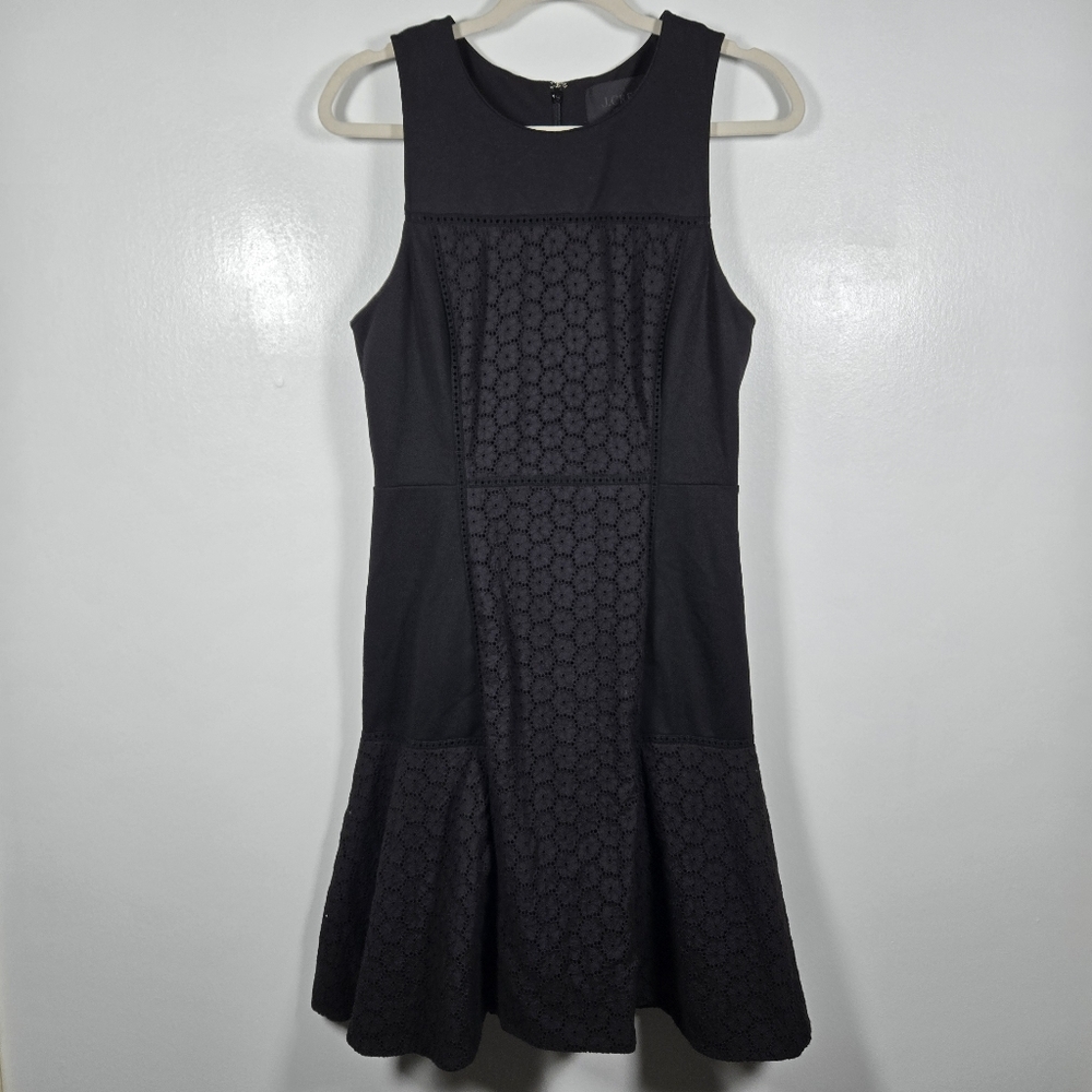 J. Crew Collection Black Label Panel Eyelet Fit & Flare Cocktail Dress Size 8